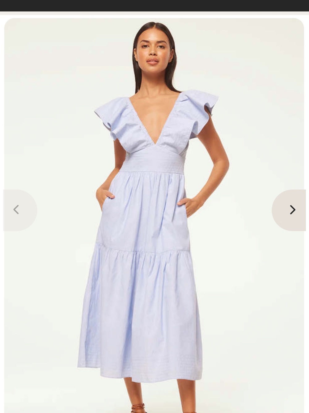 Misa Los Angeles LEONORA DRESS Blue Cotton Maxi size small